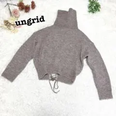 s.1864【アングリット】長袖 ニット タートルネック バックリボン ブラウン