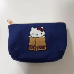 Hello Kitty 50¢ CANDY ポーチ ネイビー　ハローキティ展