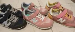3足セット19ニューバランス20紺キッズスニーカー子供靴ピンク黄色ブラン20.5