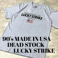 90s デッドストック USA製 ラッキーストライク Tシャツ 企業ロゴ Lのサムネイル