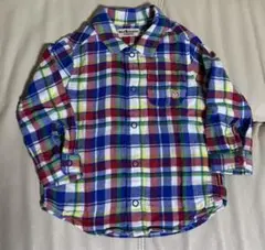 HOT BISUITS ミキハウス　長袖シャツ　チェック柄80サイズ