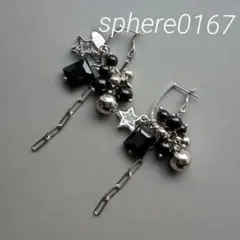 クールノエルピアスブラック　バンドメイドピアス