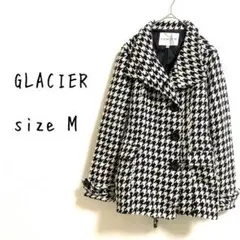 a702 グラシア コート 千鳥格子 2WAY ベルト付 レトロ 白 防寒 上着