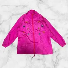 933 ジャンパー ウインドブレーカー 韓国製 刺繍 総刺繍 派手 ピンク 個性