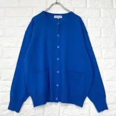 ☆【SEASON REASON】LL 青　ニットカーディガン　春秋 シンプル