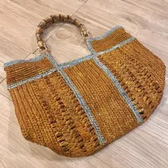 美品　a point etc アポワンウテセ　ラフィア　カゴバッグ a point etc (アポワンウテセ) ラフィア ロープ バッグ / RAPHIA