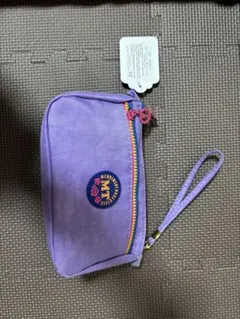 パープル ロゴ付きポーチ