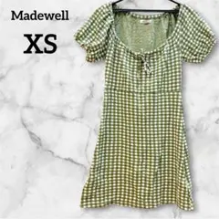 Madewell 【XS】 ギンガムチェック パフスリーブ ミニ丈 海外古着