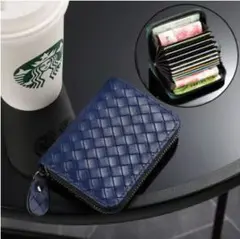 カードケース カードホルダー 紺 大容量 ジャバラ コンパクト ネイビー 新品