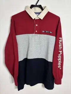 Hush Puppies 長袖ポロシャツ LLサイズ 赤/グレー/紺
