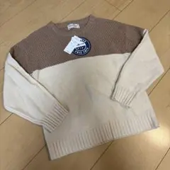 Metallic Board セーター 130 ベージュ/ブラウン　新品