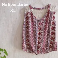 海外✨No Boundaries【XL/XXG】エスニック柄 ノースリーブシャツ