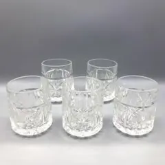 Noritakeノリタケクリスタル雪華シリーズクリスタルガラスロックグラス5点