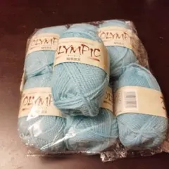 OLYMPIC 水色 毛糸 40g 約180m　7玉セット