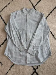 Ralph Lauren ポロ　長袖シャツ ホワイト/グリーン　チェック