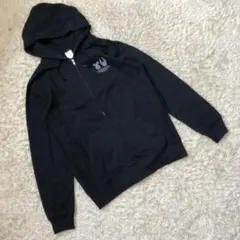 【Printstar×MEDAROT】パーカー 無地 ブラック ロゴプリント L