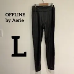 OFFLINE by Aerie REAL LUXE 【L】ブラックレギンス 革