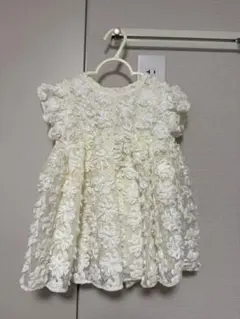 NEXT アイボリー花柄レースベビードレス 12-18ヶ月