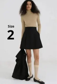 クラネ　ヤクミニスカート　ブラウン　2 CLANE CLANE - ミニスカート - CONSTRUCTIVE MINI SKIRT (BLACK