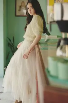 【新品未使用】COCO DEAL チュールエスカルゴフリルフレアスカート