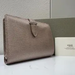 ★美品★エポイ Epoi 二つ折り財布 がま口 型押し ピンクゴールドのサムネイル