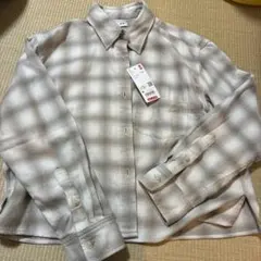 UNIQLO チェック柄シャツ Mショート丈