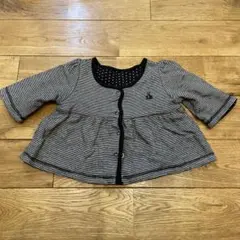 babygap ストライプ ドット柄 リバーシブルカーディガン