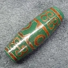 C21　セール商品　回紋虎牙三眼天珠　13.7✕39ミリ