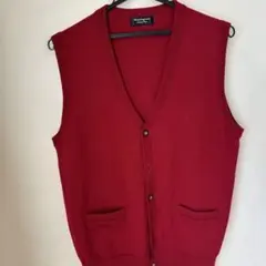 Munsingwear 赤色 ベスト ポッケ付きLサイズ大きめ良好男性限定