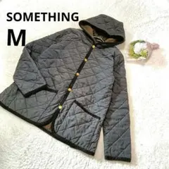 ★SOMETHING サムシング キルティングジャケット 内側ボア 黒 /M