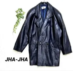 【美品】JHA-JHA 本革 レザージャケット ダブル 黒