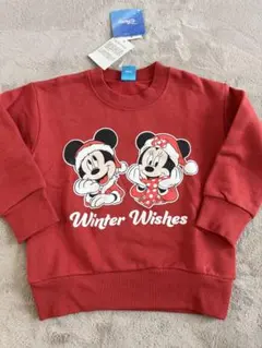 ミッキー＆ミニーちゃん　クリスマス裏起毛トレーナー　新品タグ付き