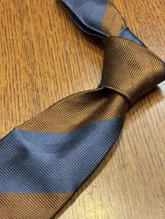 GIANTIANCO FERRE ネクタイ ストライプネイビー/ブラウン