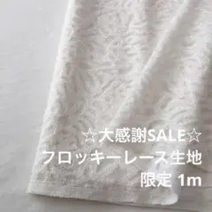 2FL/5059◆1m 感謝祭/限定/ポリレーヨン混フロッキーレース生地