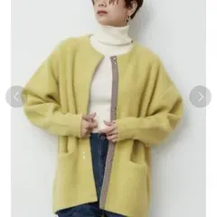 ラグナムーン　ラクーン配色コクーンカーディガン