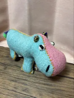 【一点物】twoolies メキシコ雑貨 ぬいぐるみ ウールオーナメント カバ