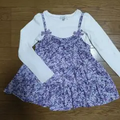 女の子 130 エニィファム 長袖カットソー 花柄 チュニック ロンＴ 秋服