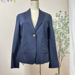 テーラードジャケット　サイズ38ウール　ネイビー　紺ブレ