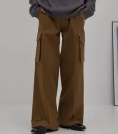soerte ワイドストレートカーゴパンツ　ブラウン