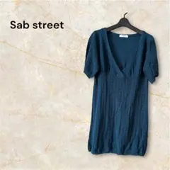 Sab street ダークブルー Vネックチュニック 大きいサイズのサムネイル