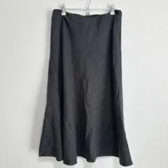 黒のフレア柄あり ロングスカート【10号・L〜XL相当】レディース