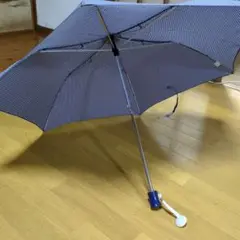 学童　折りたたみ傘 青と白のギンガムチェック