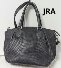 JRA 認定 パイソンレザー 黒 2Way ショルダーバッグ