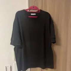 SOFTHYPHEN 黒Tシャツ 袖レイヤード サイズ４(XL)定価15000円