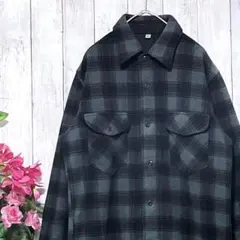 【ユニクロ】 シャツ ネルシャツ トップス フリース チェック グリーン M