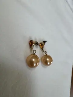 ゴールド パール クリスタル ピアス
