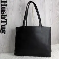 人気♡A4可♡HushTug ハッシュタグ レザー ショルダー トートバッグ 黒