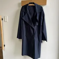 ネイビー トレンチコート ダブルブレスト