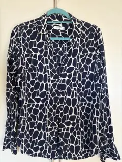 EQUIPMENT ジラフ柄 長袖silkシャツ S/P