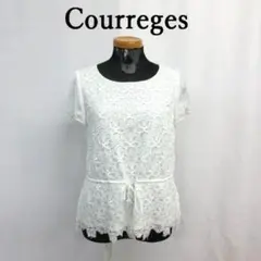 MY3385▲Courreges▲クレージュ ビジュー トップス レース 38のサムネイル